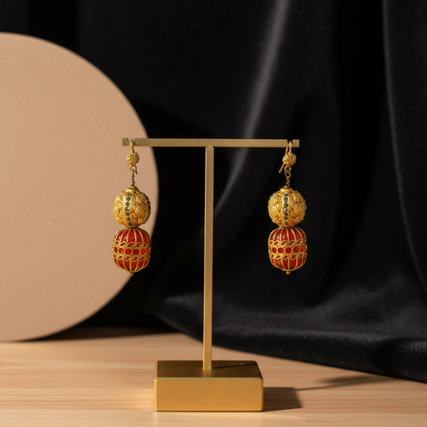 Elegant Ornate Gold Earrings