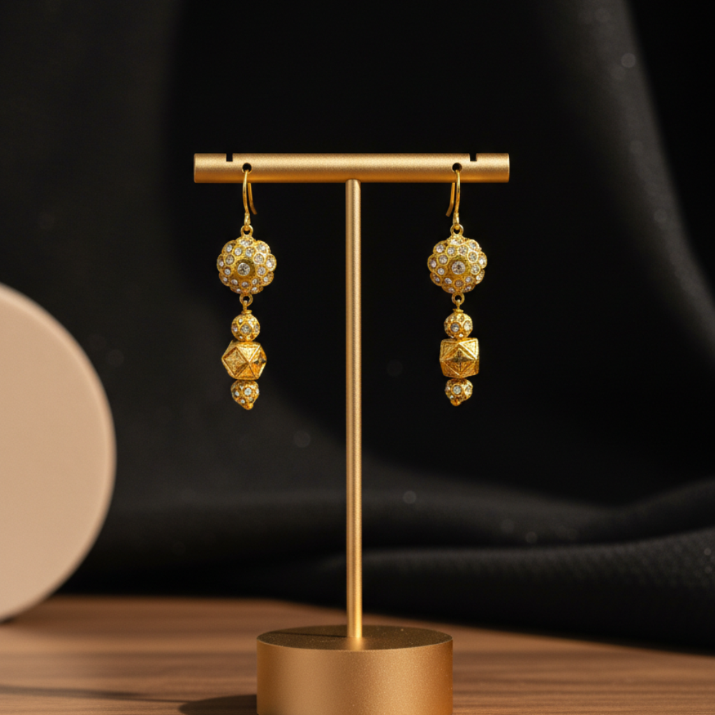 Sparkling Gold Drop Earrings