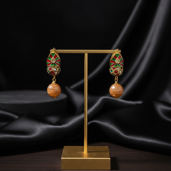 Enamel Beaded Dangle Earrings