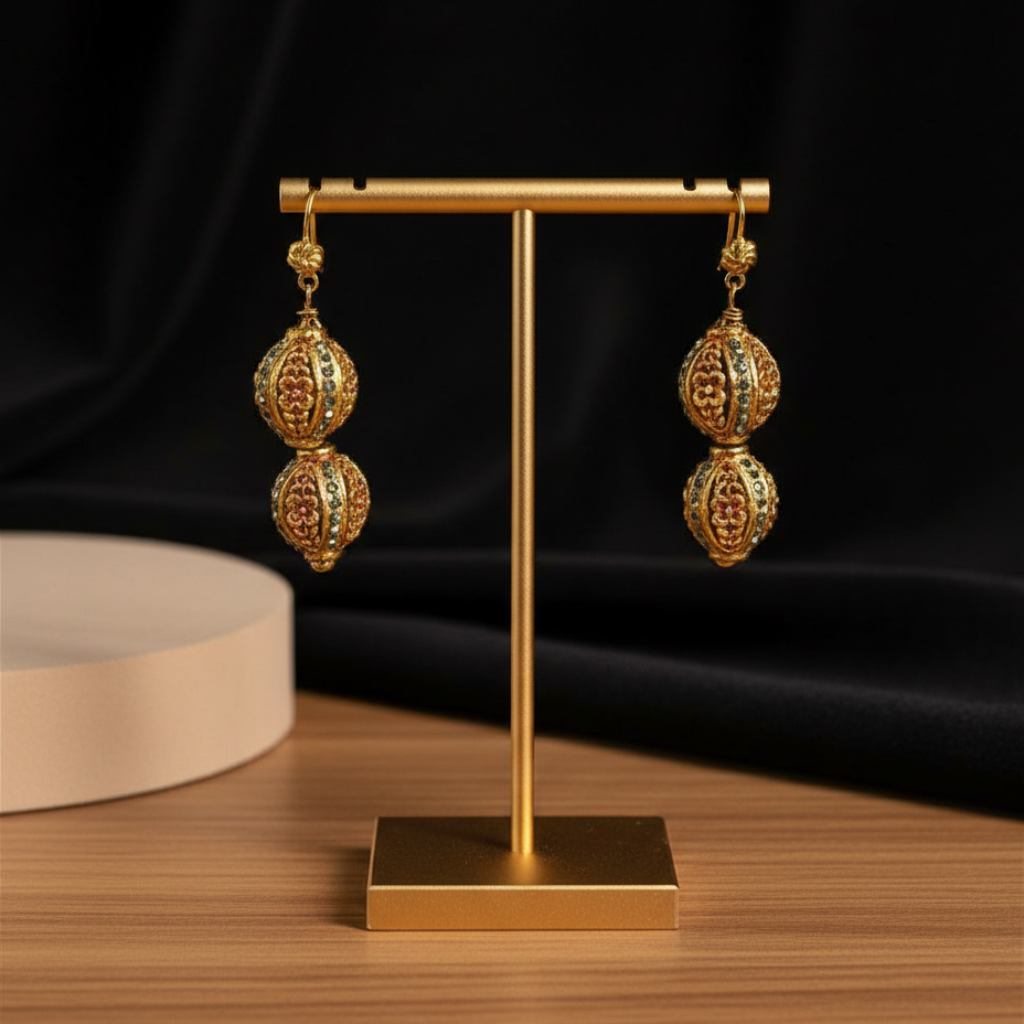 Ornate Gold Drop Earrings