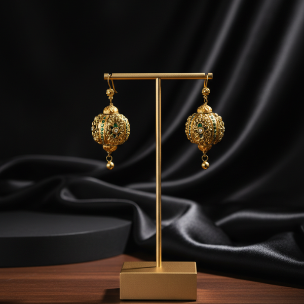 Ornate Gold Lantern Earrings