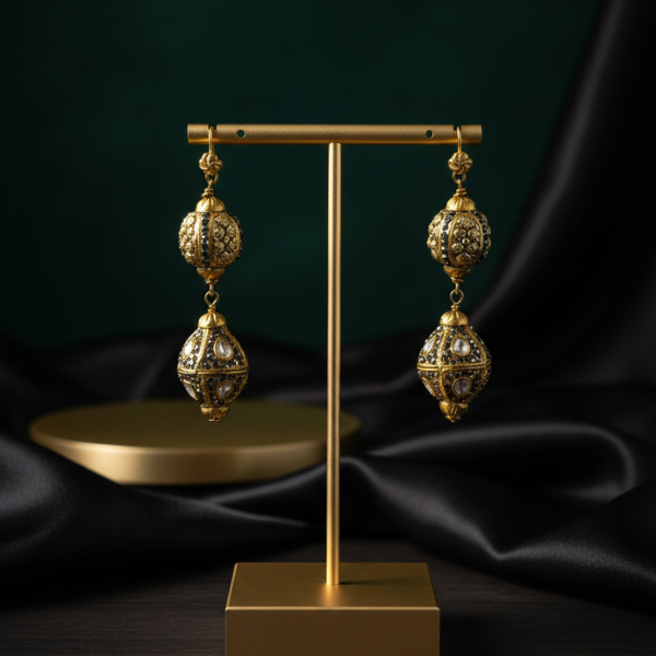Ornate Gold Drop Earrings