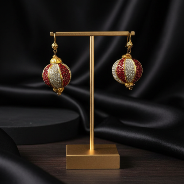 Pave Stone Lantern Earrings