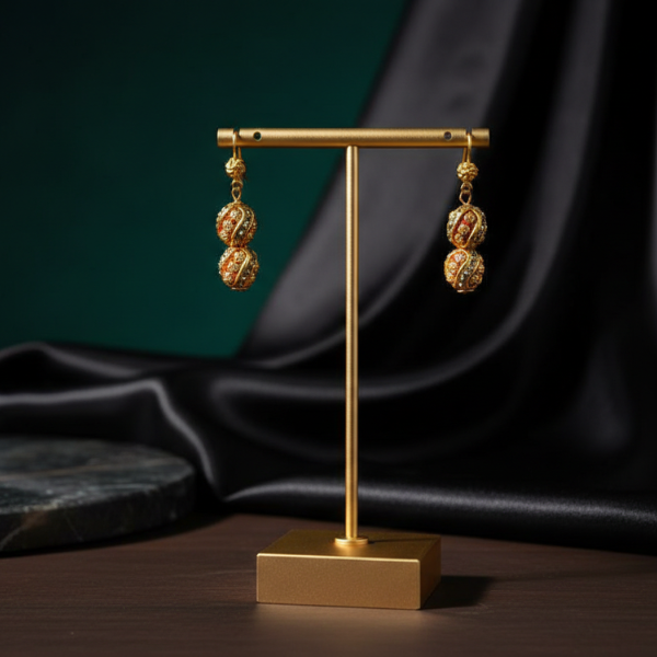 Intricate Gold Drop Earrings