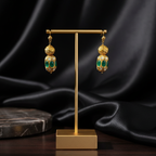 Emerald Grace Gold Drop Earrings