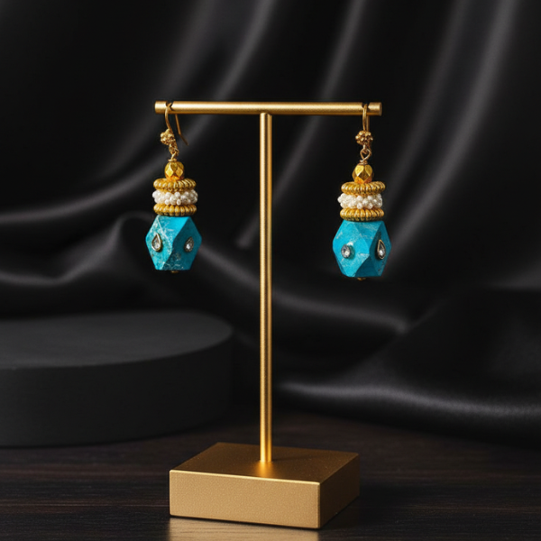 Turquoise Grace Gold Drop Earrings