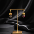 Golden Ruby Drop Earrings