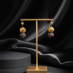 Golden Ruby Drop Earrings