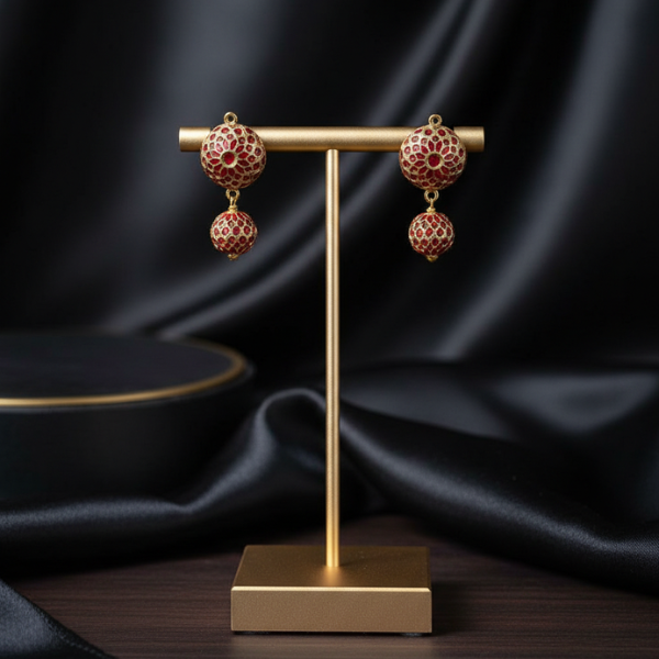 Ruby-Hued Gold Drops