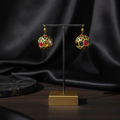 Gemstone Ball Drop Earrings