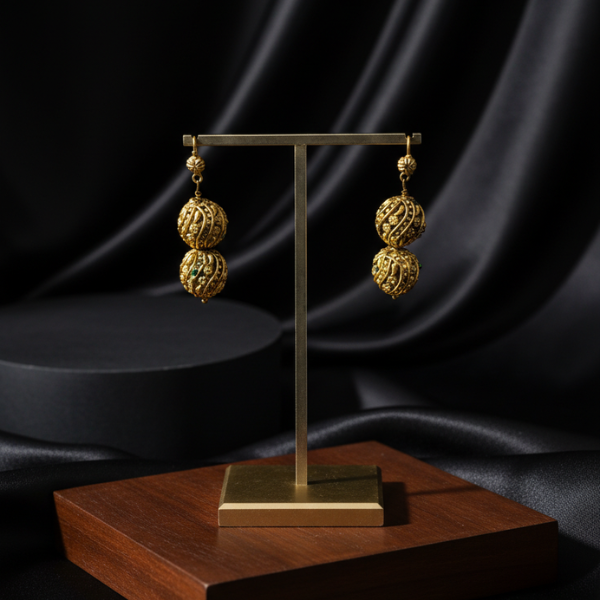 Regal Lace Gold Earrings