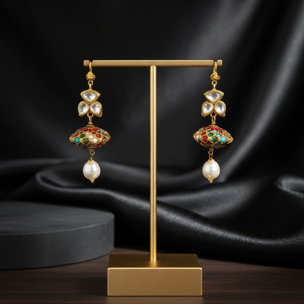 Pearl Enamel Drop Earrings