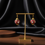 Ornate Ruby Drop Earrings