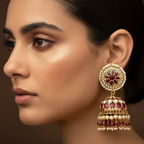 Ruby Pearl Jhumka Earrings