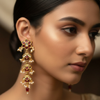 Scarlet Moon Drop Earrings