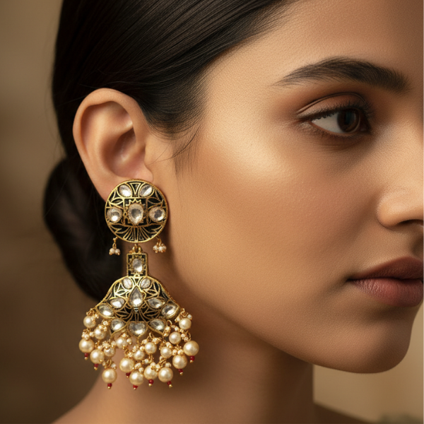 Traditional Pearl Jhumka Earrings