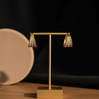 Gold Pearl Hoop Earrings