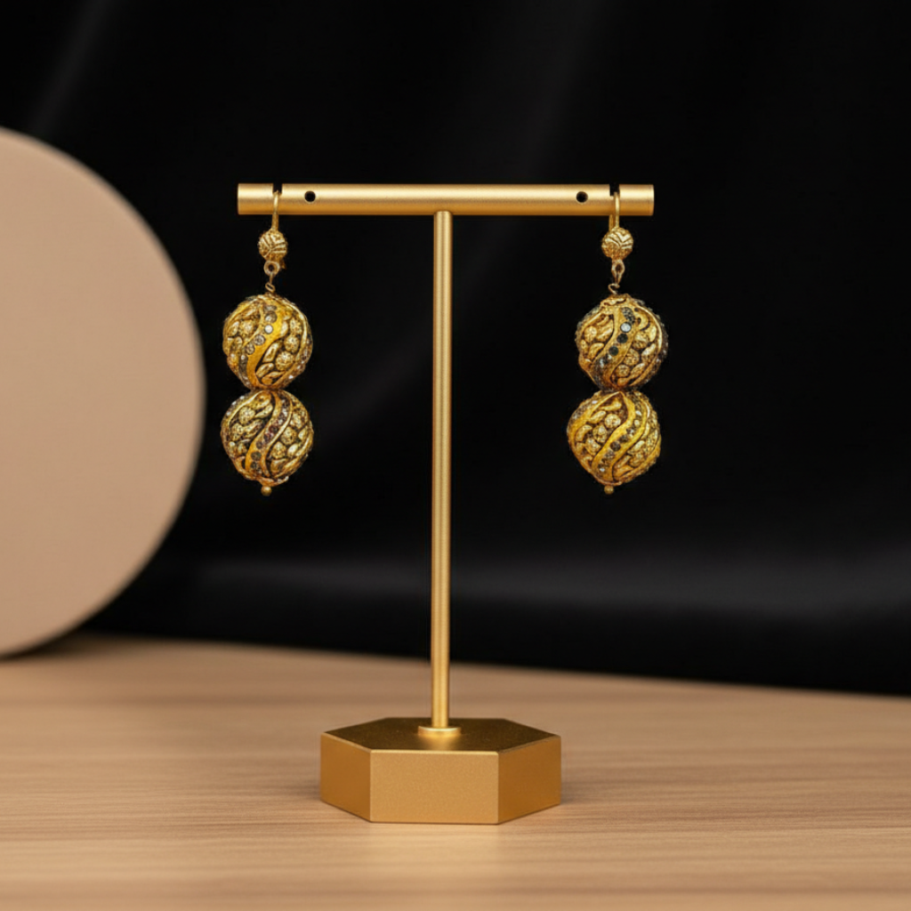 Gold Sphere Earrings