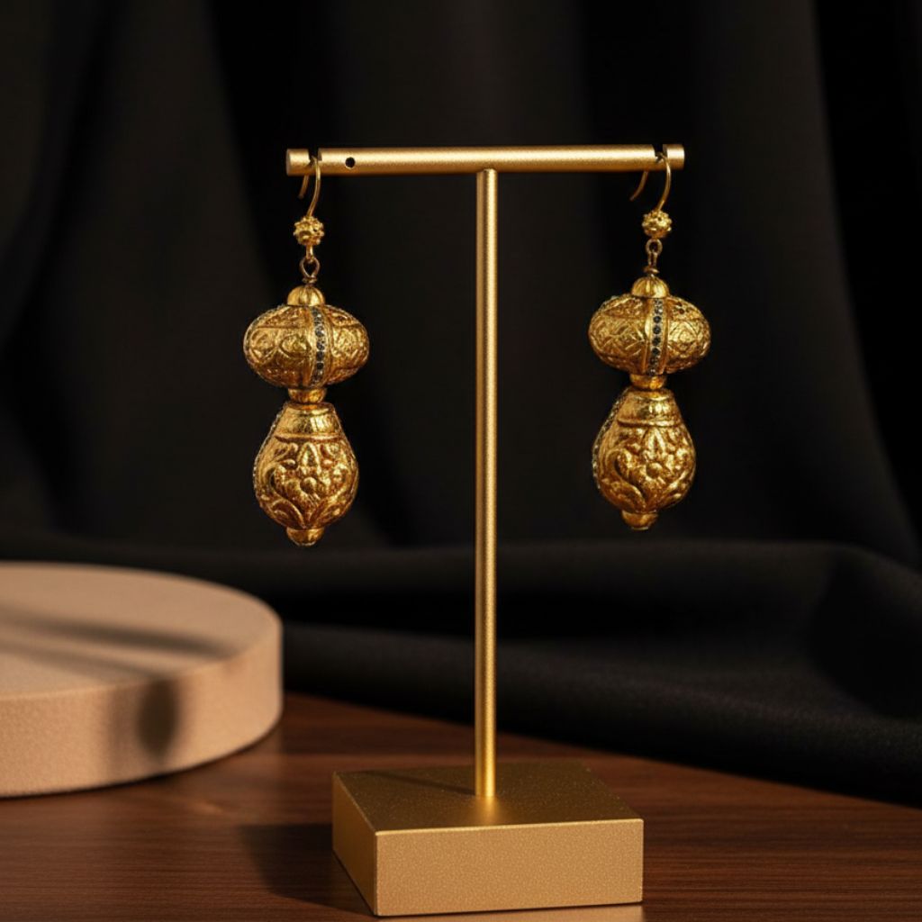 Golden Ornate Earrings