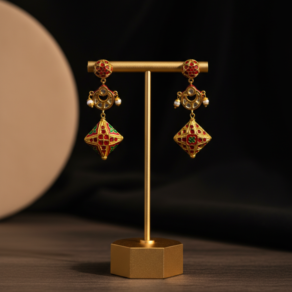 Traditional Meenakari Dangle Earrings