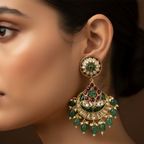 Emerald Ruby Chandbali Earrings