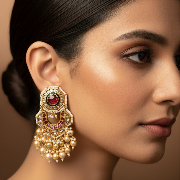 Scarlet Pearl Cascade Earrings