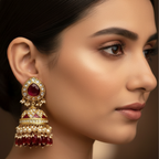 Heirloom Ruby Polki Jhumki