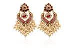 Ethnic Pearl Ruby Earrings