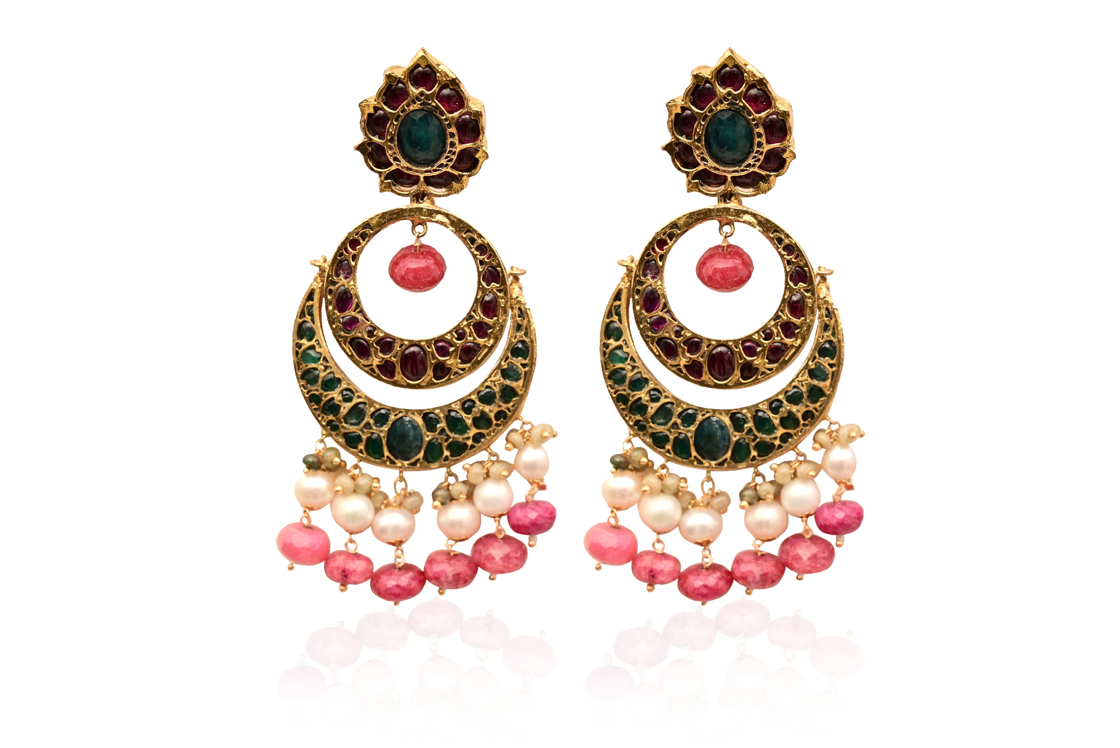 Embellished Chandbali Drop Earrings