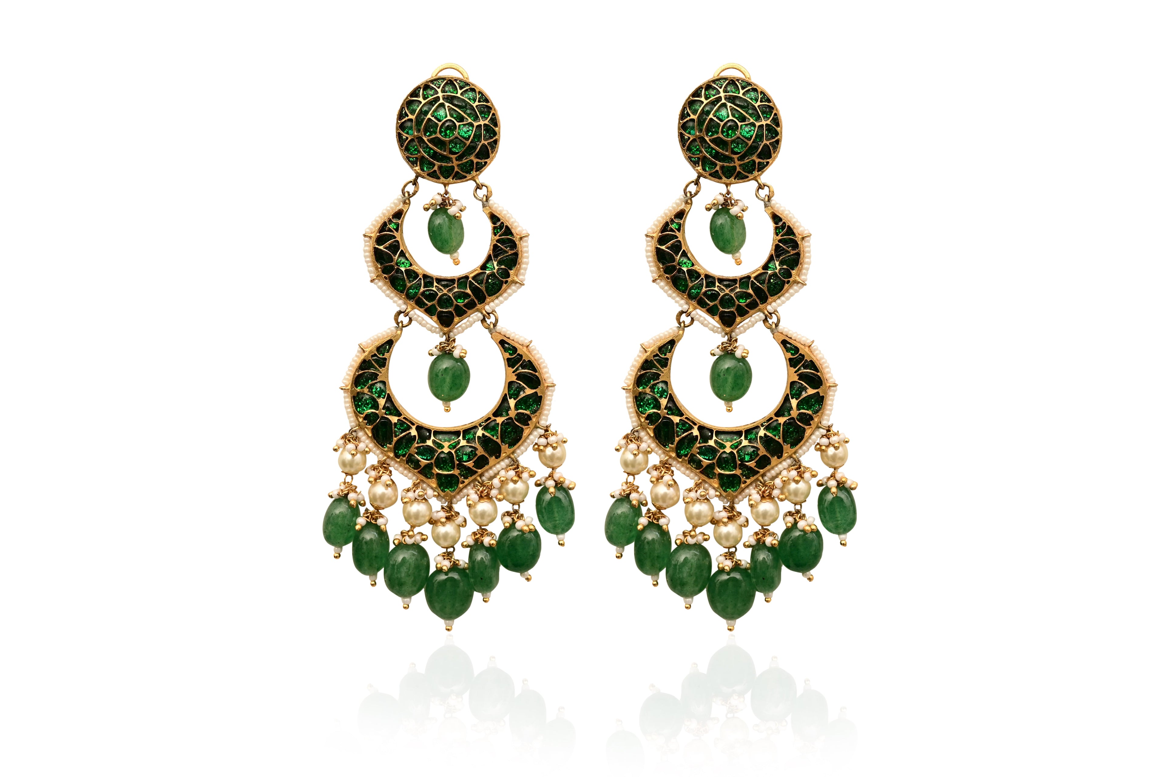 Green & Gold Earrings