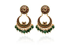 Ruby Emerald Chandbali Earrings
