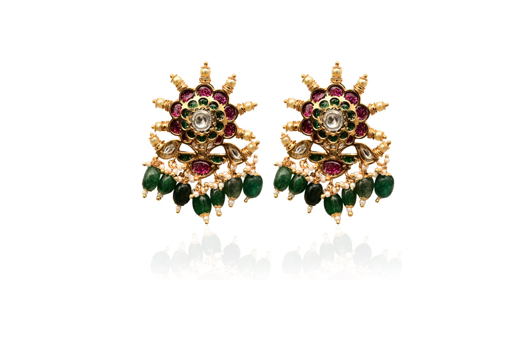 Traditional Kundan Drop Earrings