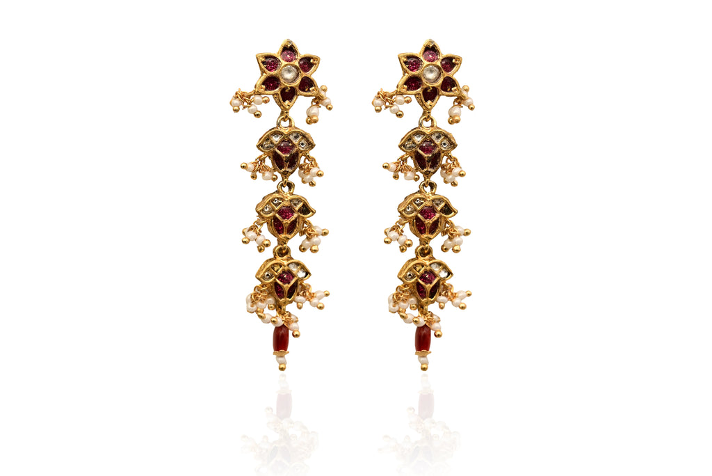 Scarlet Moon Drop Earrings