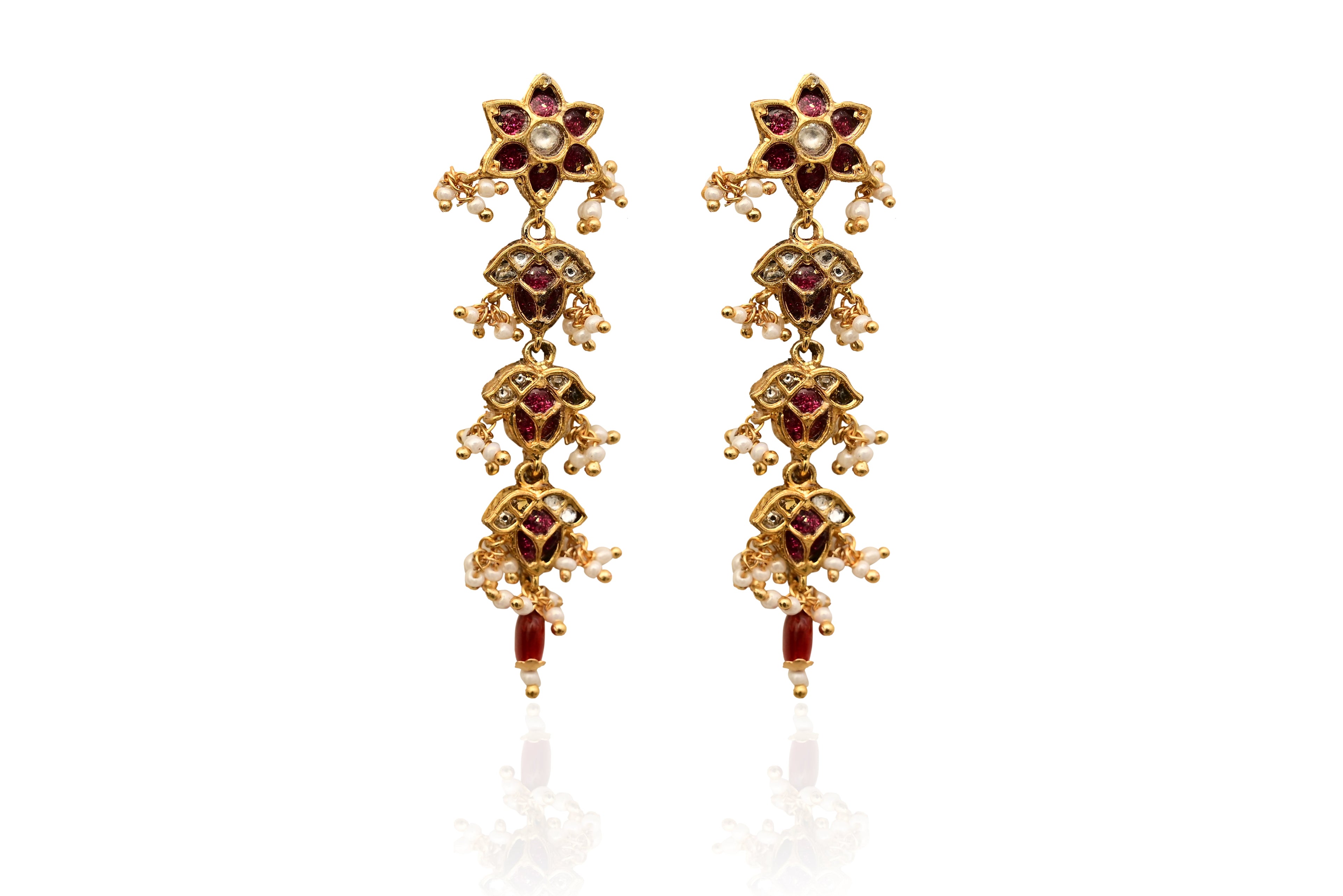 Scarlet Moon Drop Earrings