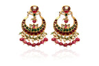 Kundan Crescent Pearl Earrings