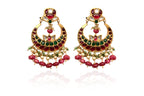 Kundan Crescent Pearl Earrings