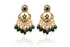 Emerald Kundan Chandelier Earrings