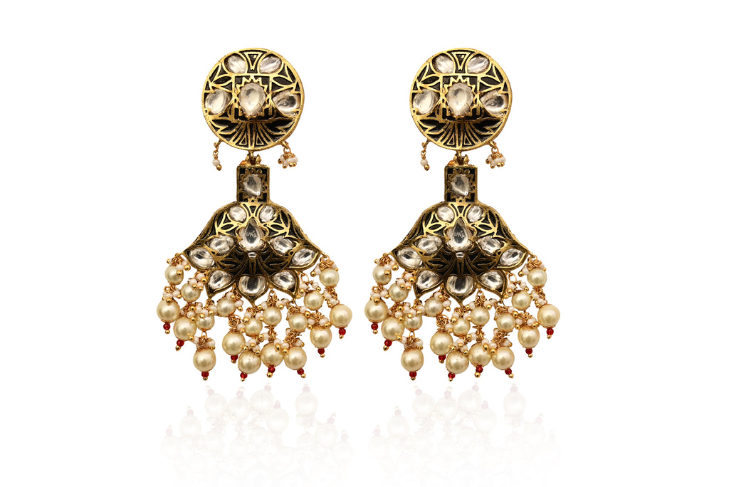 Traditional Pearl Jhumka Earrings