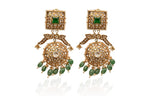 Emerald Kundan Drop Earrings