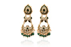Emerald Polki Chandbali Earrings