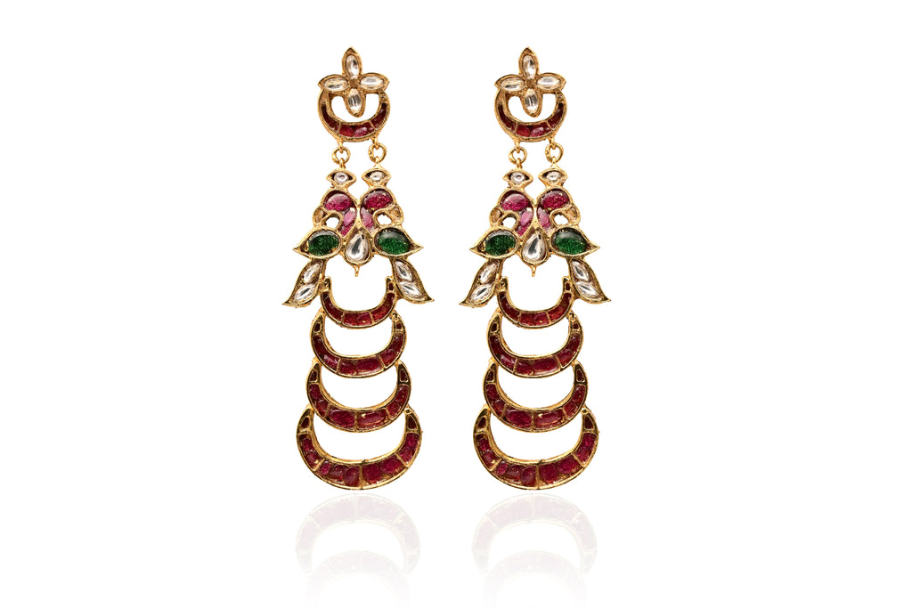 Ruby Emerald Polki Earrings