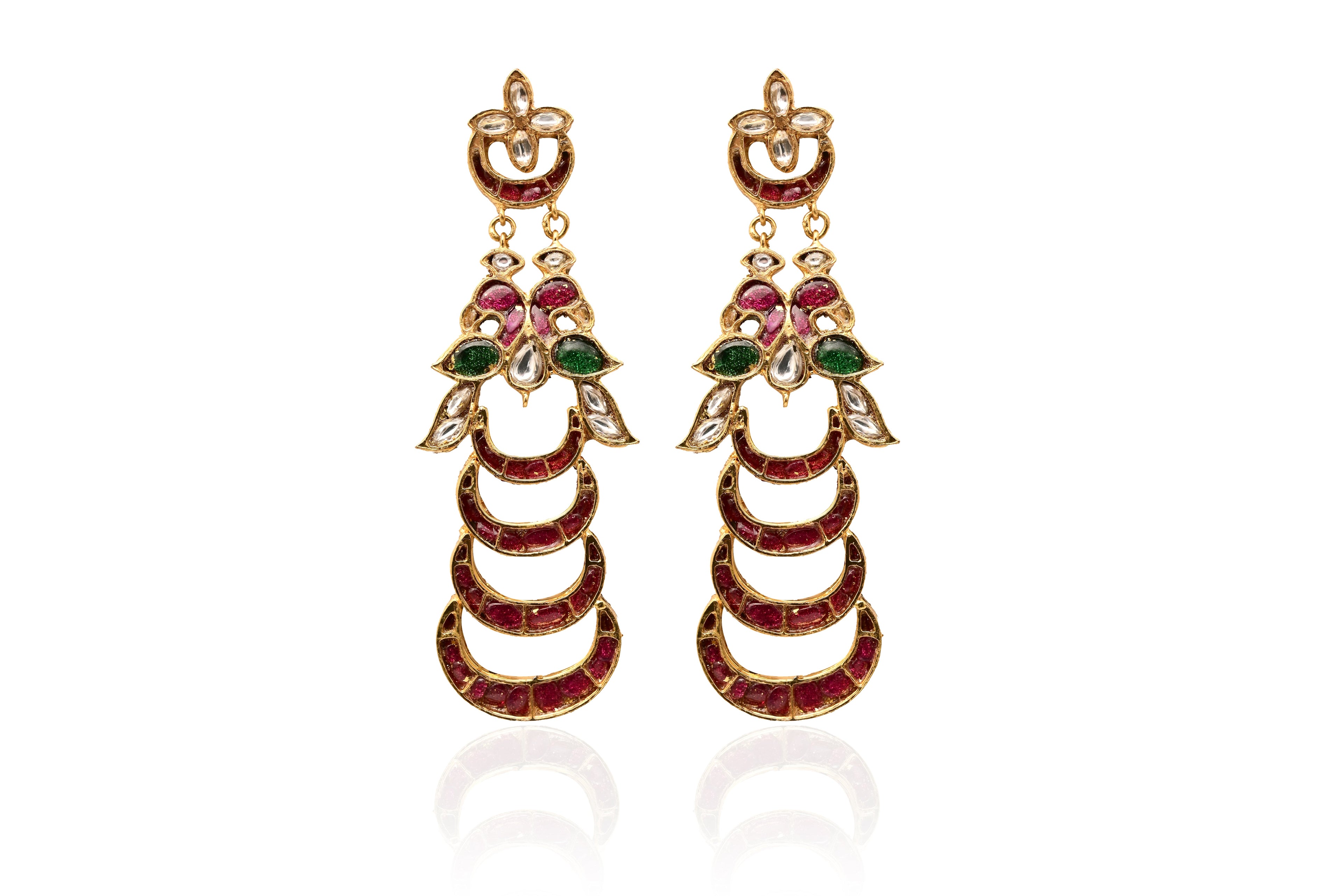 Ruby Emerald Polki Earrings
