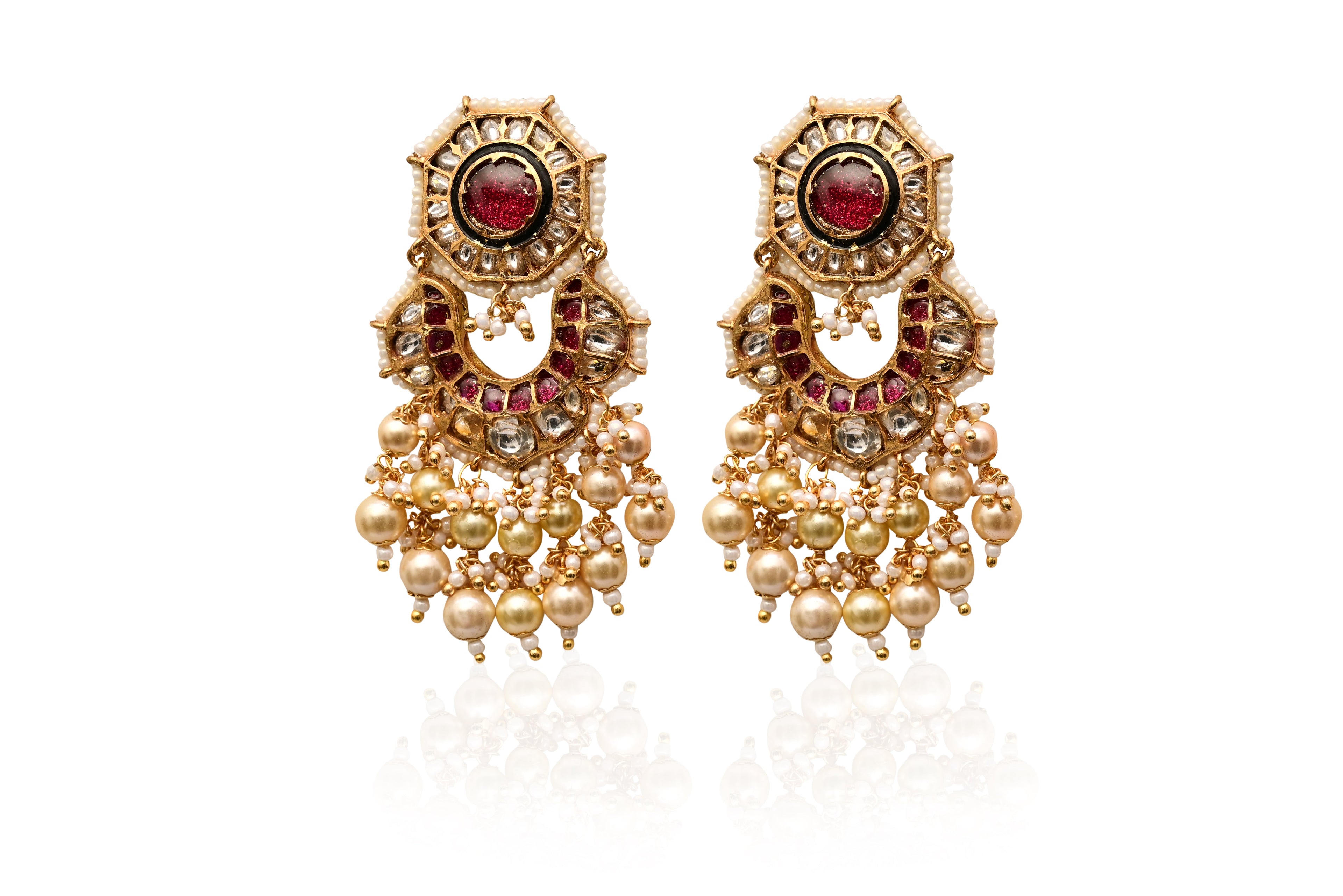 Scarlet Pearl Cascade Earrings