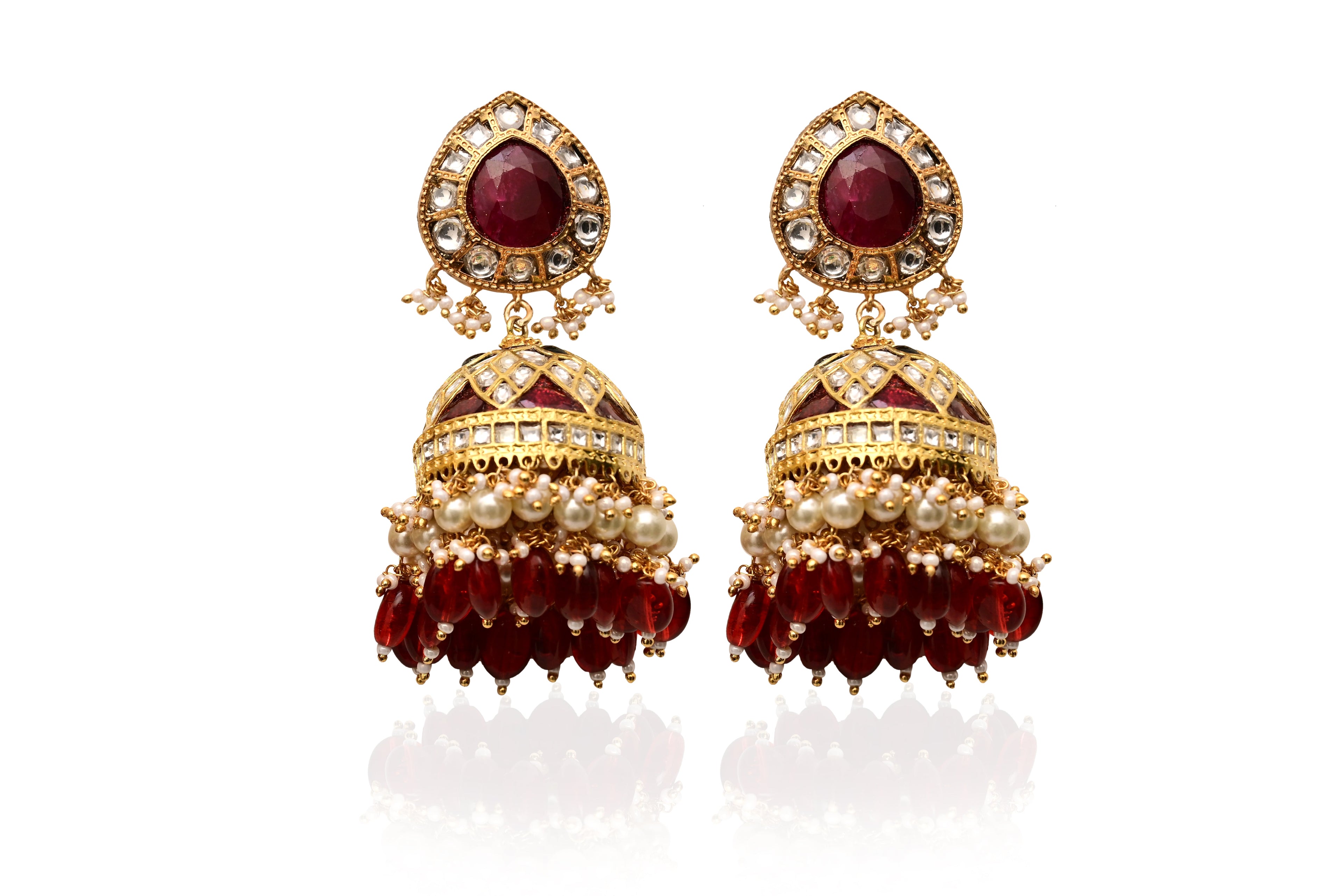 Heirloom Ruby Polki Jhumki