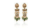 Pristine Polki Emerald Dangle Drops