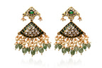 Emerald Polki Chandelier Earrings