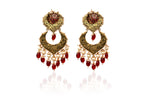 Ruby Gold Pearl Chandbali