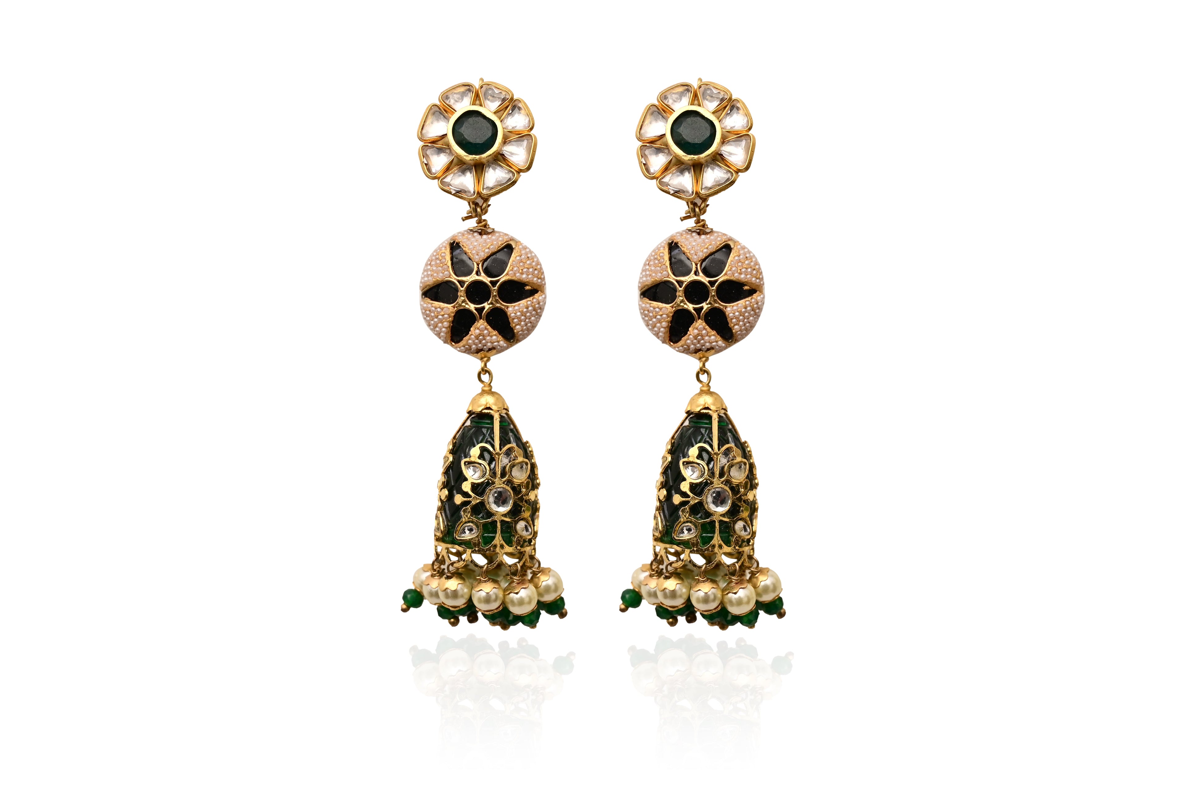 Emerald Polki Jhumka