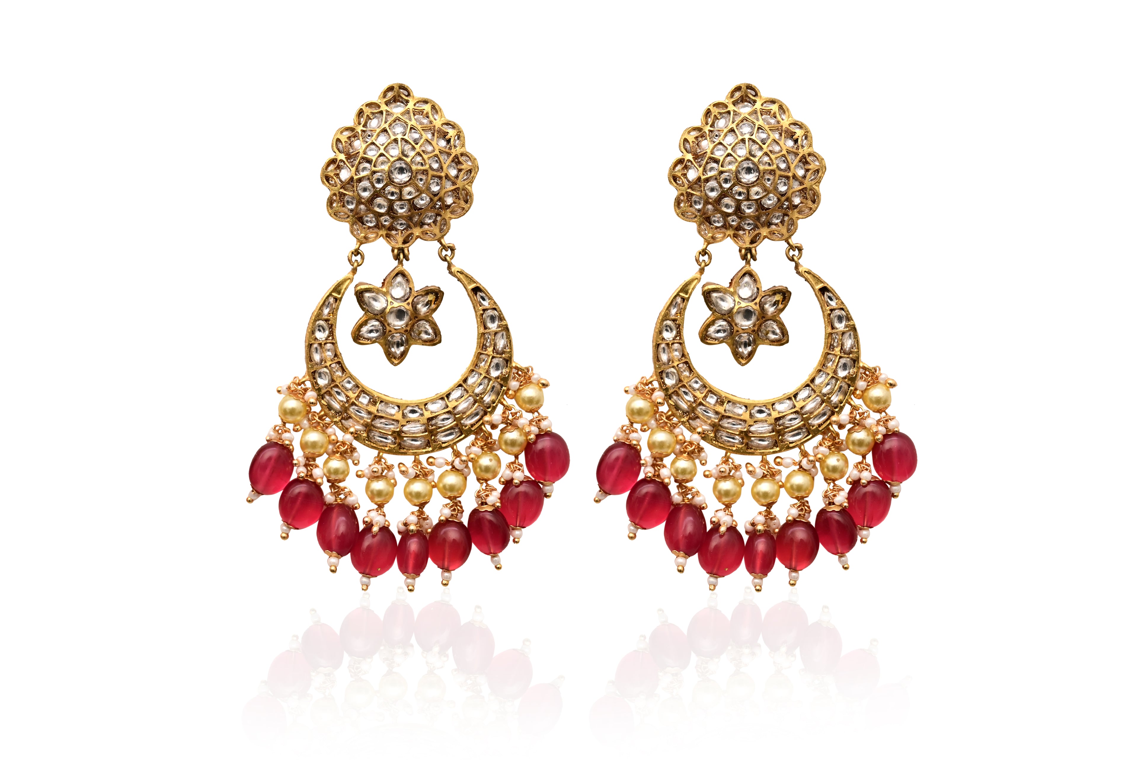 Kundan Ruby Chandbali