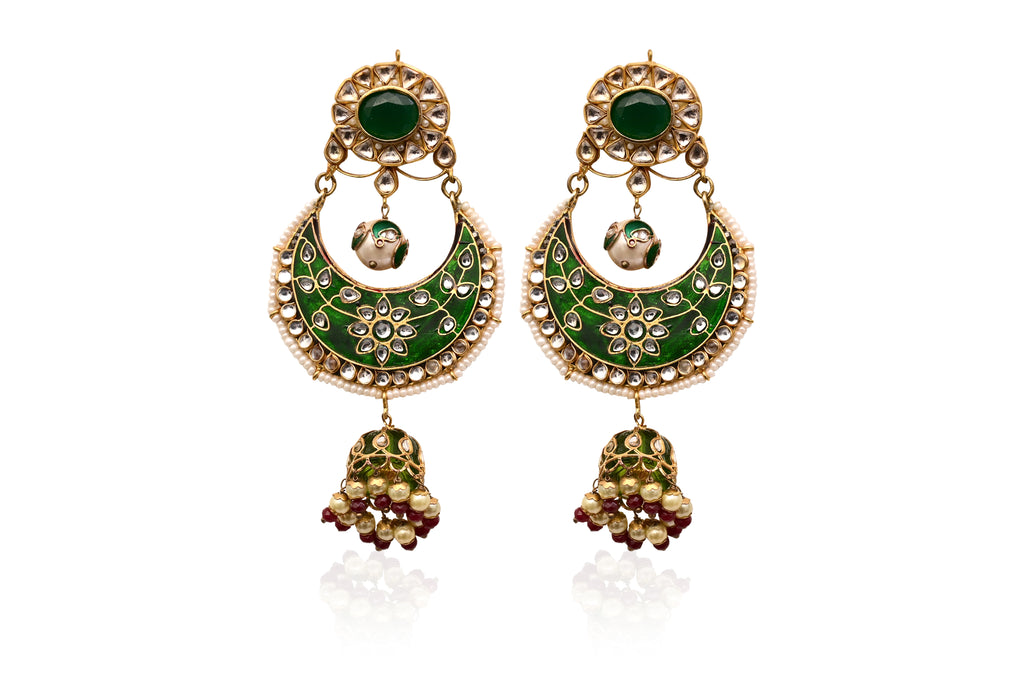 Emerald Chandbali Jhumka